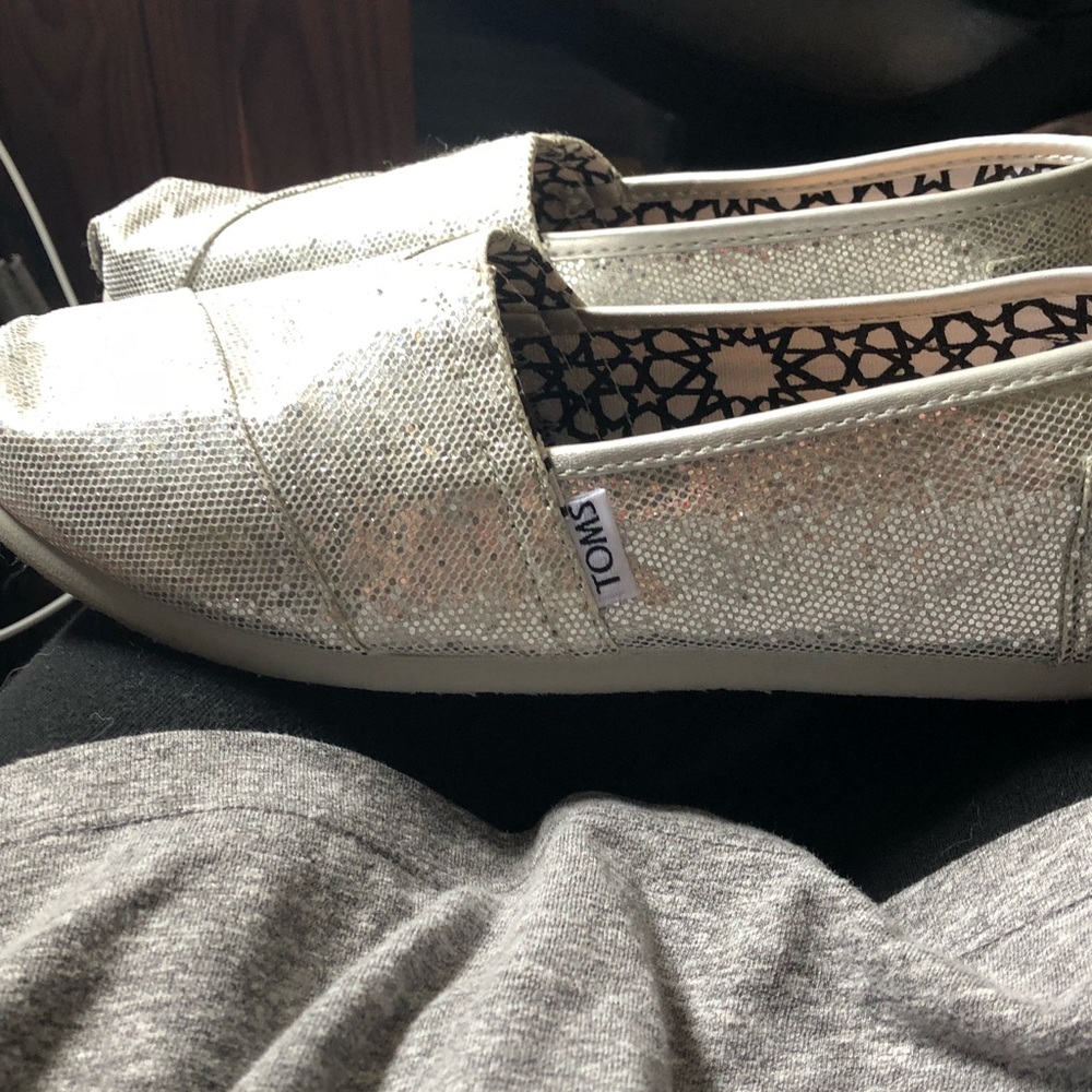 Silver glitter Toms